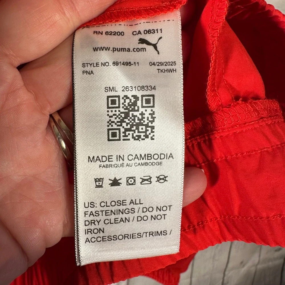 Puma Mens Red Full Zip Hooded Windbreaker Jacket 691495-11‎ XL